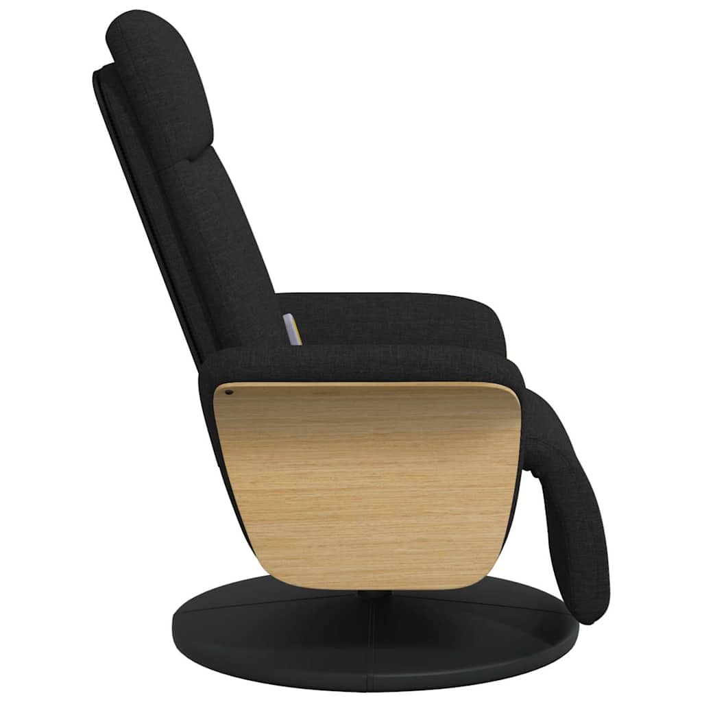 Fauteuil inclinable de massage avec repose-pieds noir tissu - XIOS