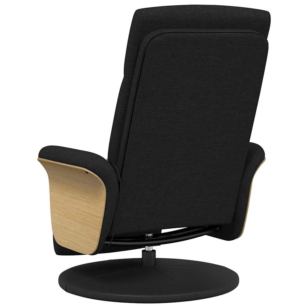 Fauteuil inclinable de massage avec repose-pieds noir tissu - XIOS