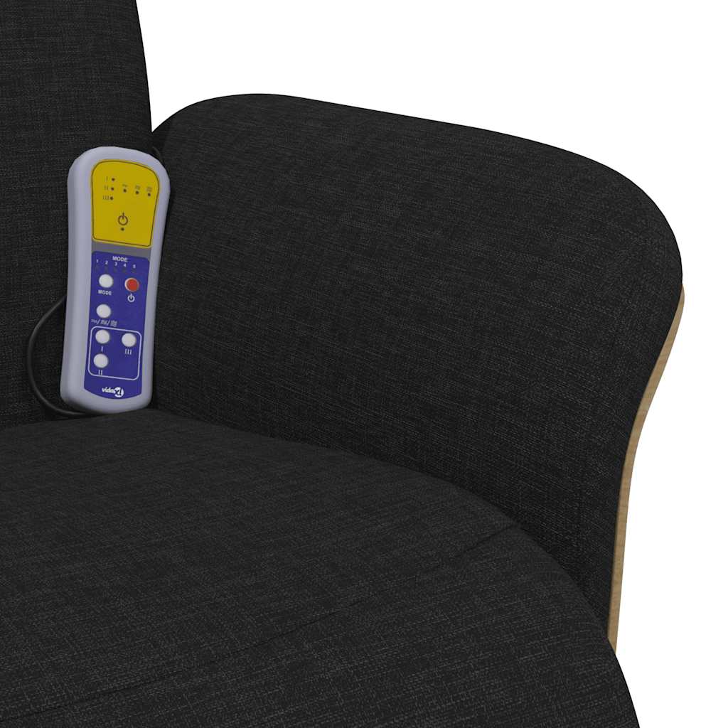 Fauteuil inclinable de massage avec repose-pieds noir tissu - XIOS