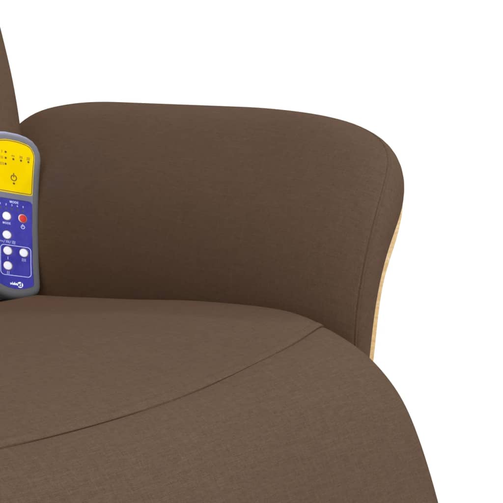 Fauteuil inclinable de massage avec repose-pieds marron tissu - XIOS