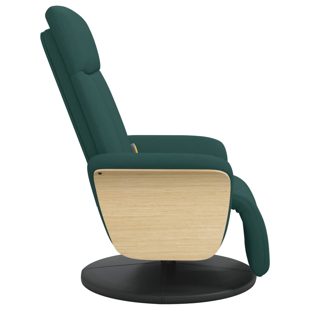 Fauteuil inclinable de massage et repose-pieds vert foncé tissu - XIOS