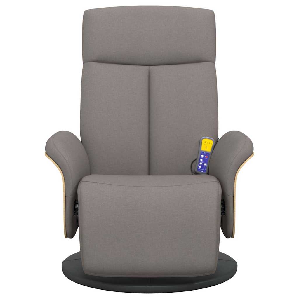 Fauteuil inclinable de massage avec repose-pieds taupe tissu - XIOS