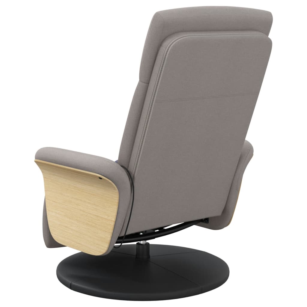 Fauteuil inclinable de massage avec repose-pieds taupe tissu - XIOS