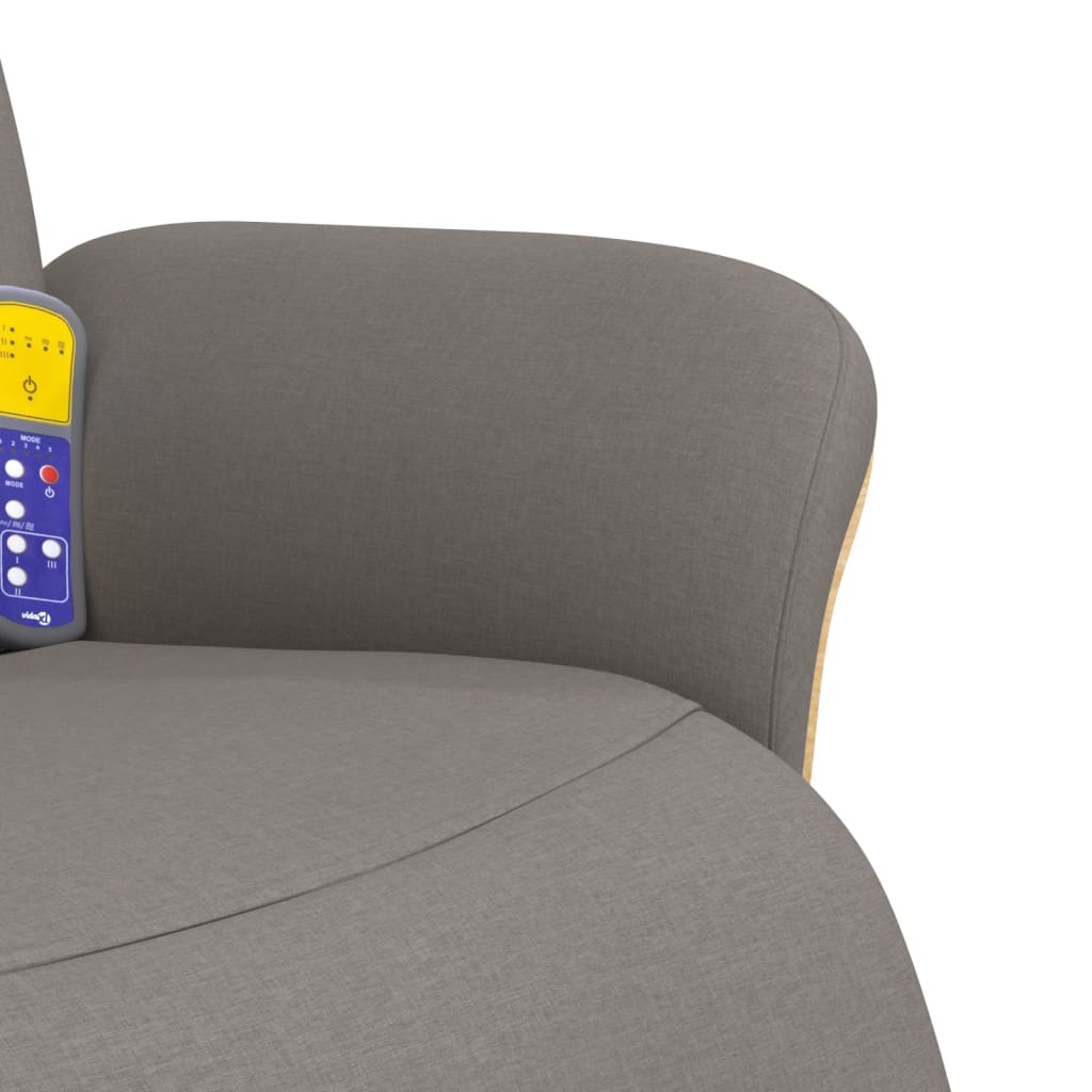 Fauteuil inclinable de massage avec repose-pieds taupe tissu - XIOS