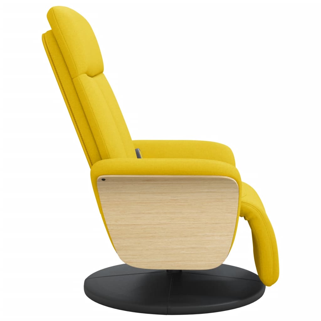 Fauteuil inclinable de massage repose-pieds jaune clair tissu - XIOS