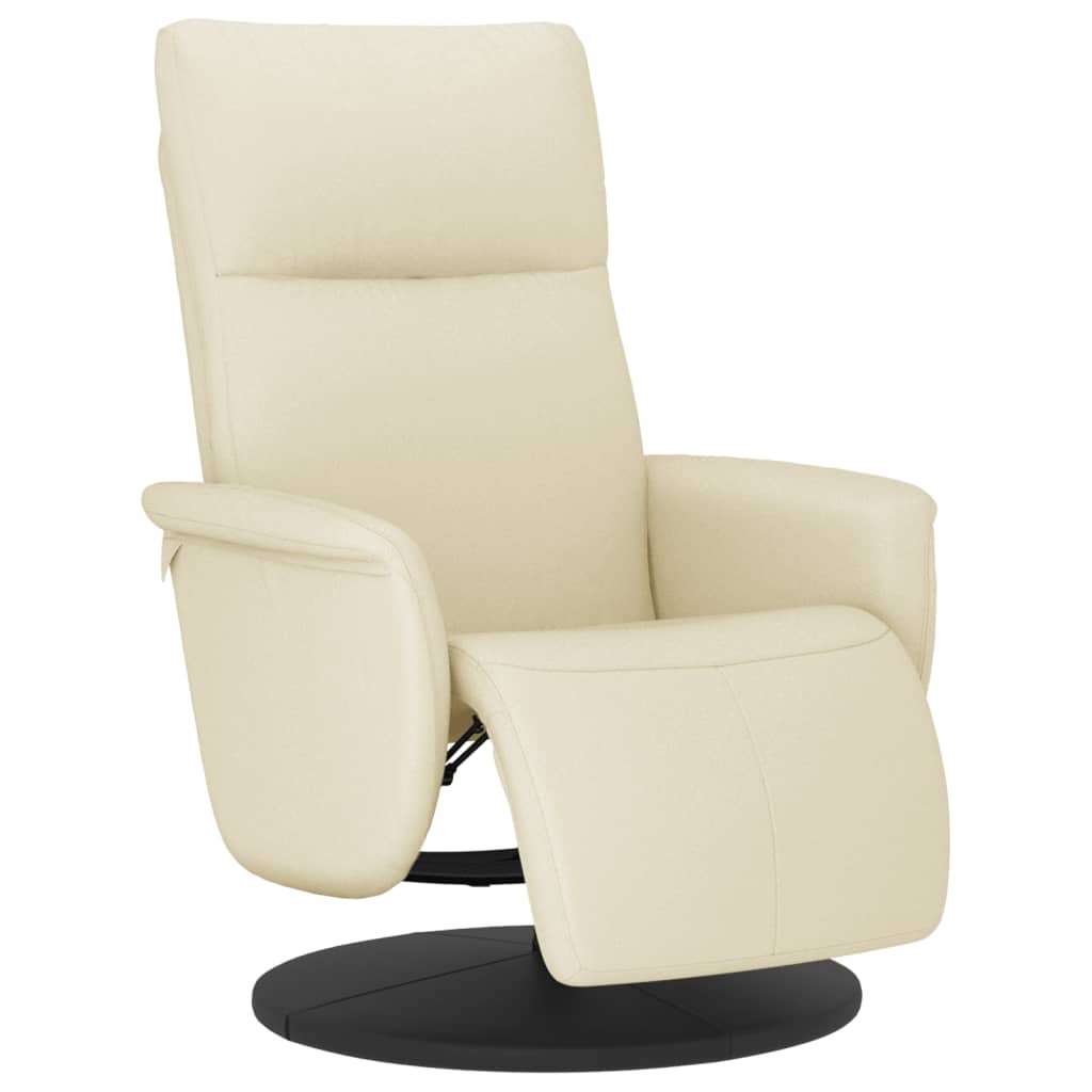 Fauteuil inclinable avec repose-pieds crème similicuir - XIOS