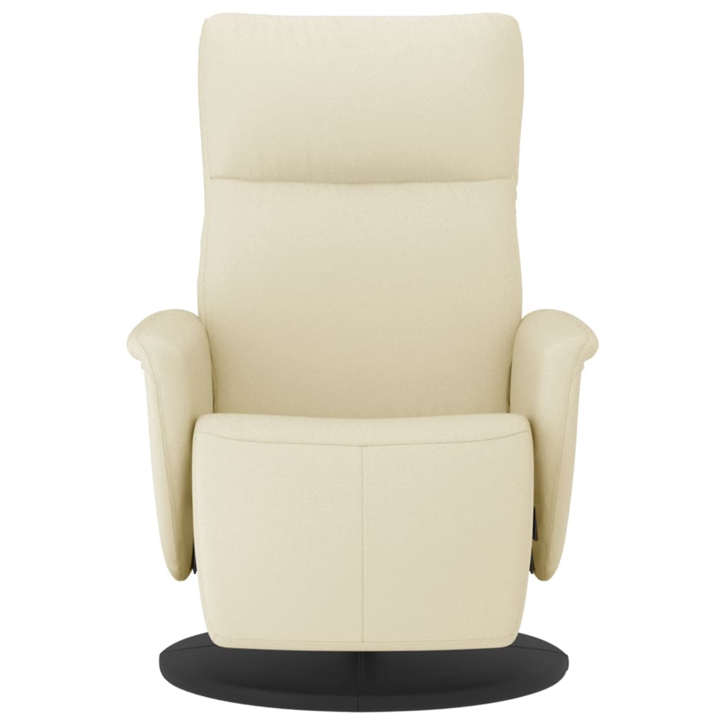 Fauteuil inclinable avec repose-pieds crème similicuir - XIOS