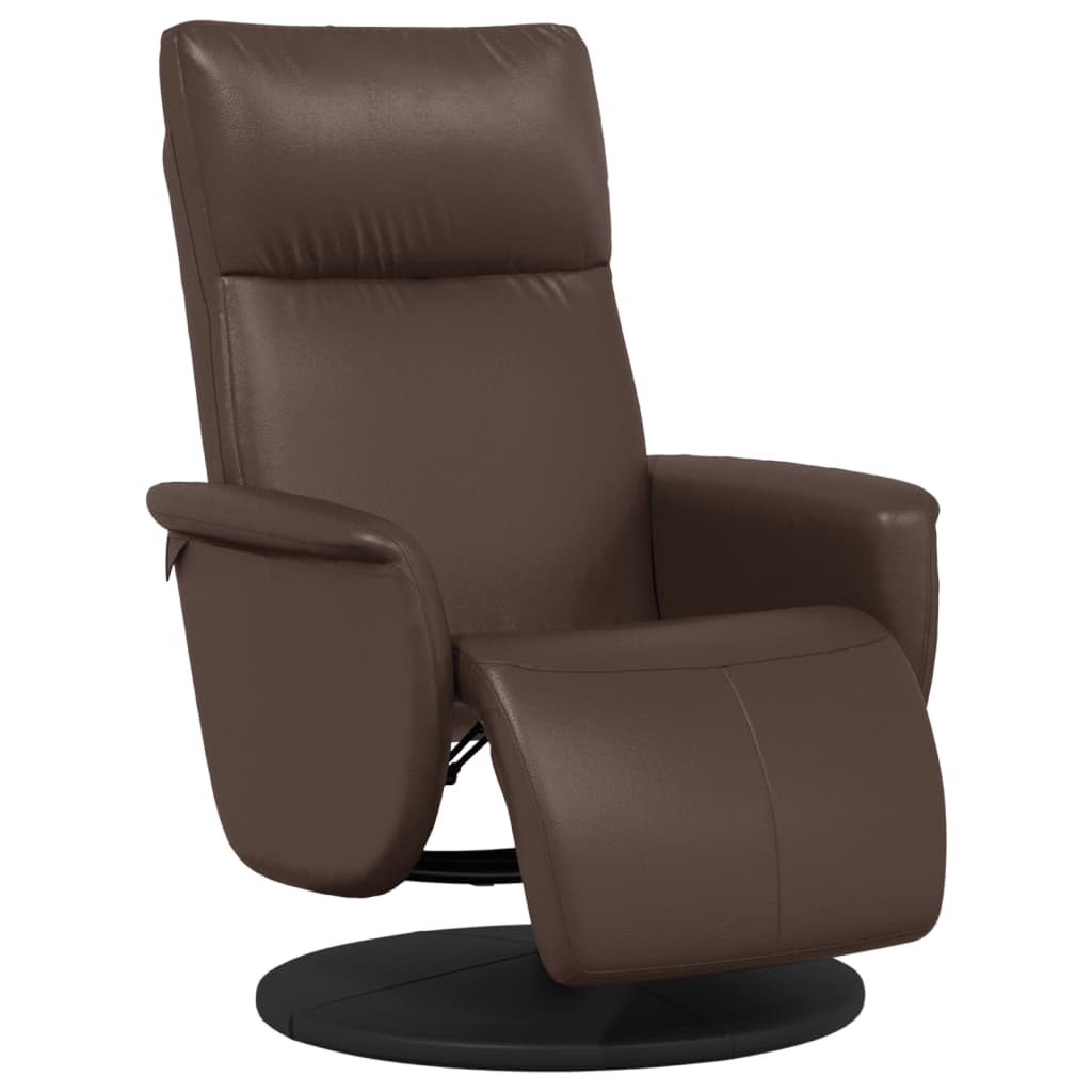 Fauteuil inclinable avec repose-pieds marron similicuir - XIOS