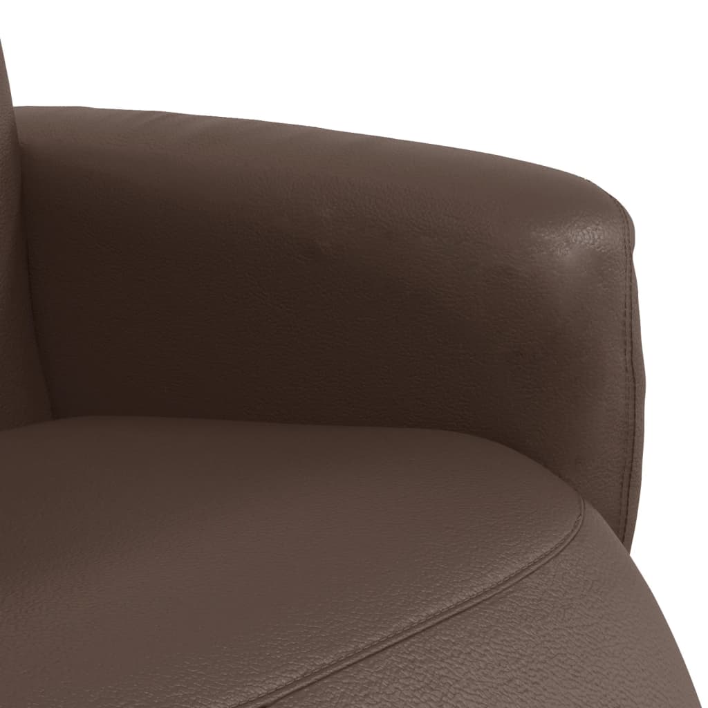 Fauteuil inclinable avec repose-pieds marron similicuir - XIOS