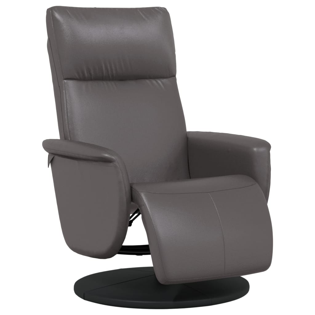 Fauteuil inclinable avec repose-pieds gris similicuir - XIOS