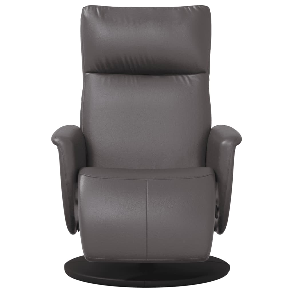 Fauteuil inclinable avec repose-pieds gris similicuir - XIOS