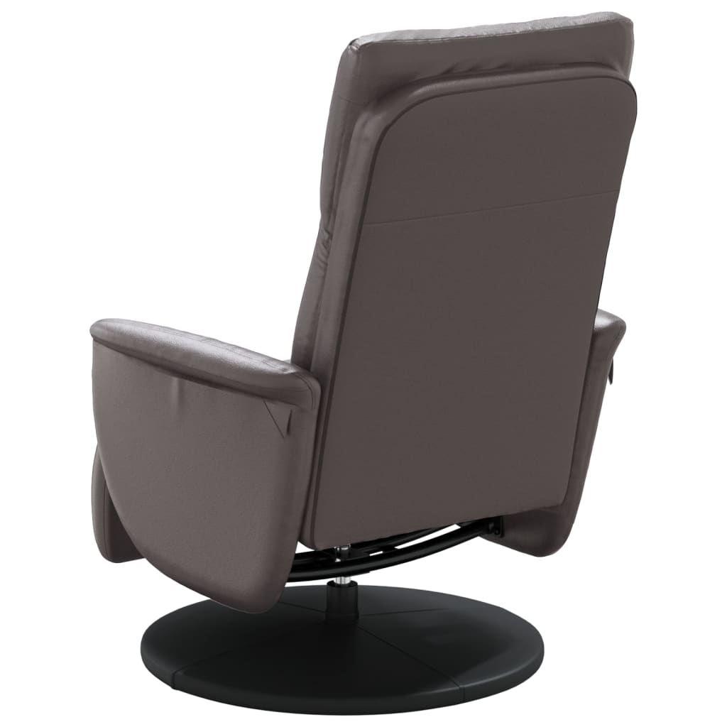 Fauteuil inclinable avec repose-pieds gris similicuir - XIOS
