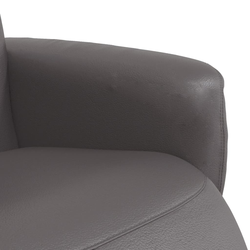 Fauteuil inclinable avec repose-pieds gris similicuir