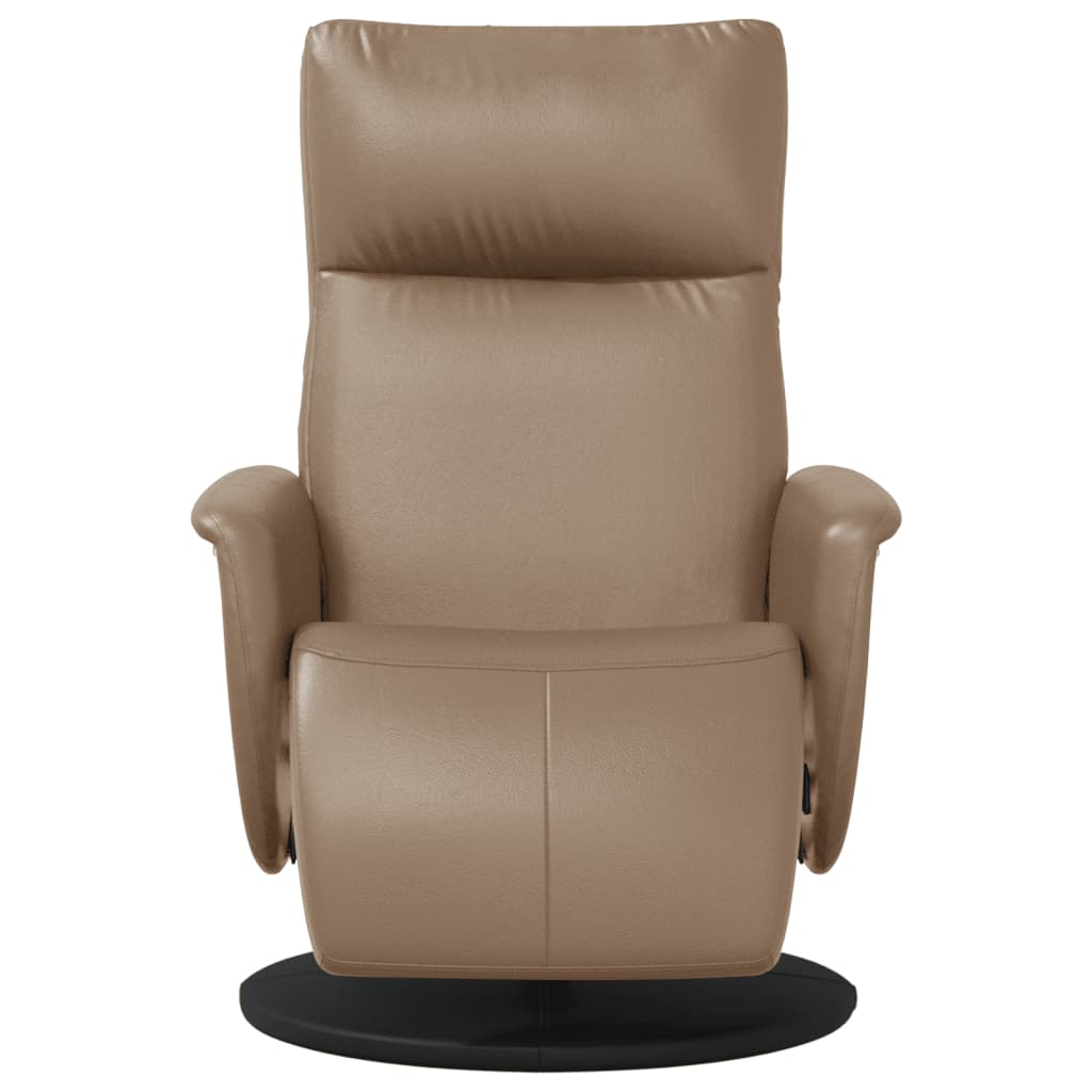 Fauteuil inclinable avec repose-pieds cappuccino similicuir - XIOS