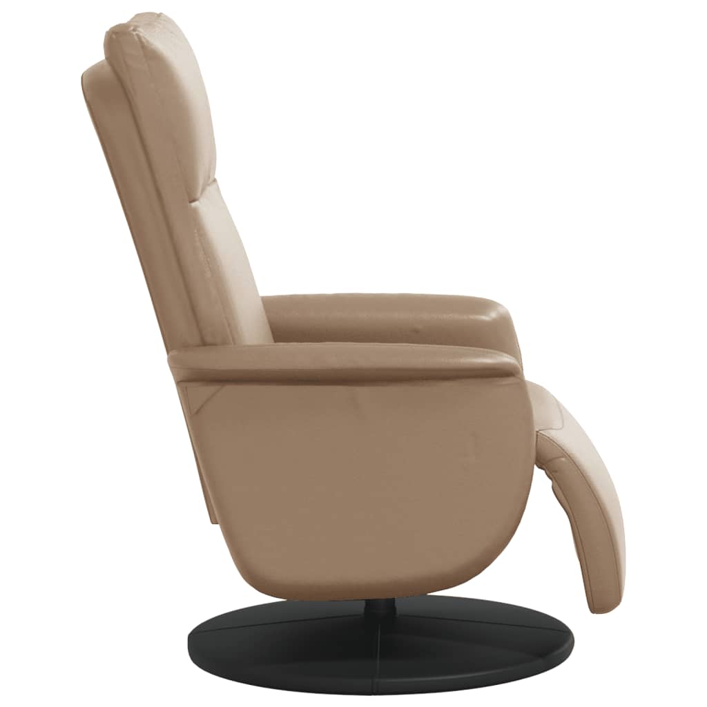 Fauteuil inclinable avec repose-pieds cappuccino similicuir - XIOS