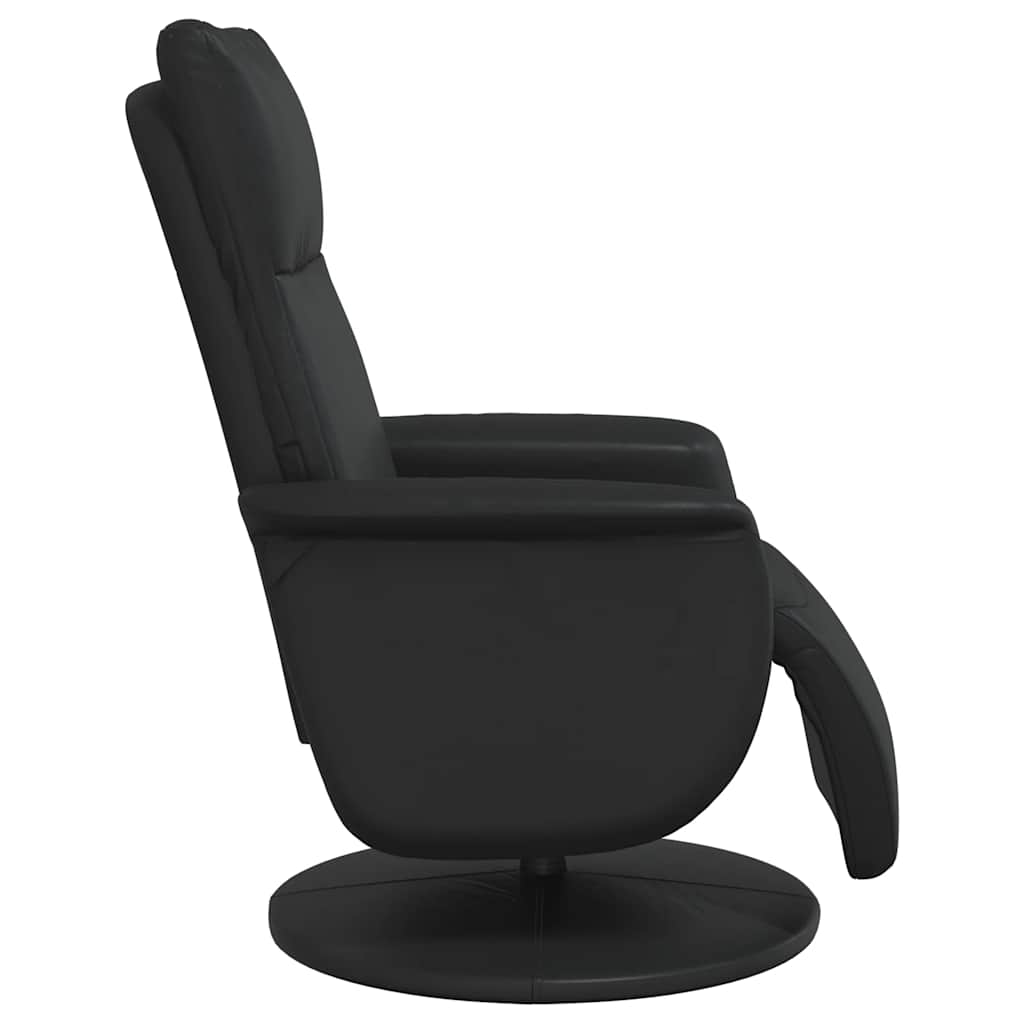 Fauteuil inclinable avec repose-pieds noir similicuir - XIOS