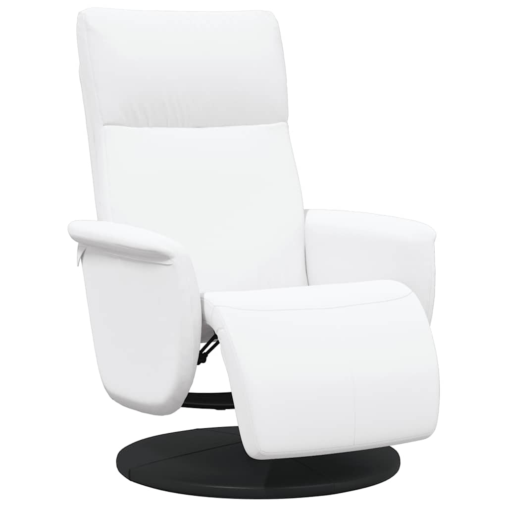 Fauteuil inclinable avec repose-pieds blanc similicuir - XIOS