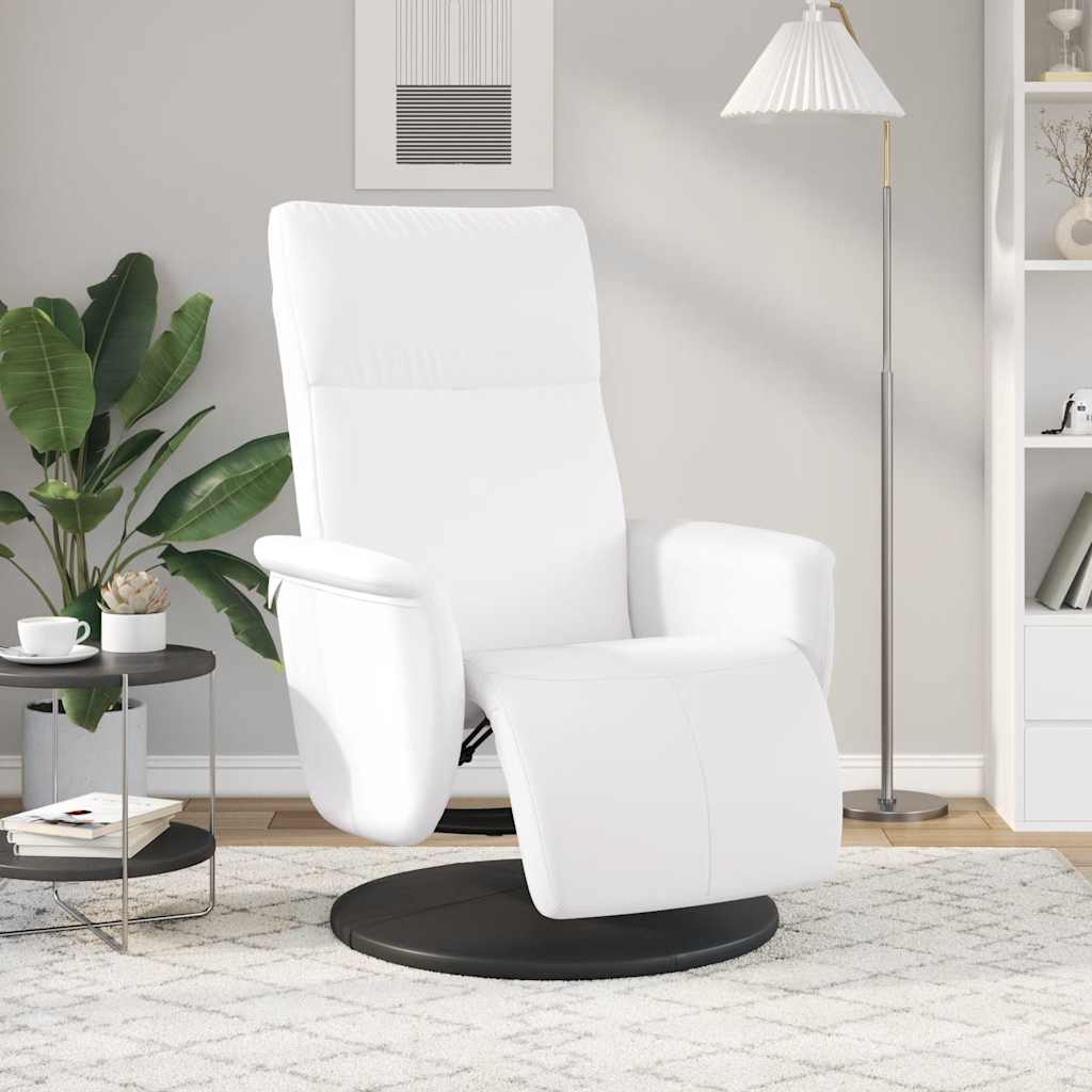 Fauteuil inclinable avec repose-pieds blanc similicuir - XIOS