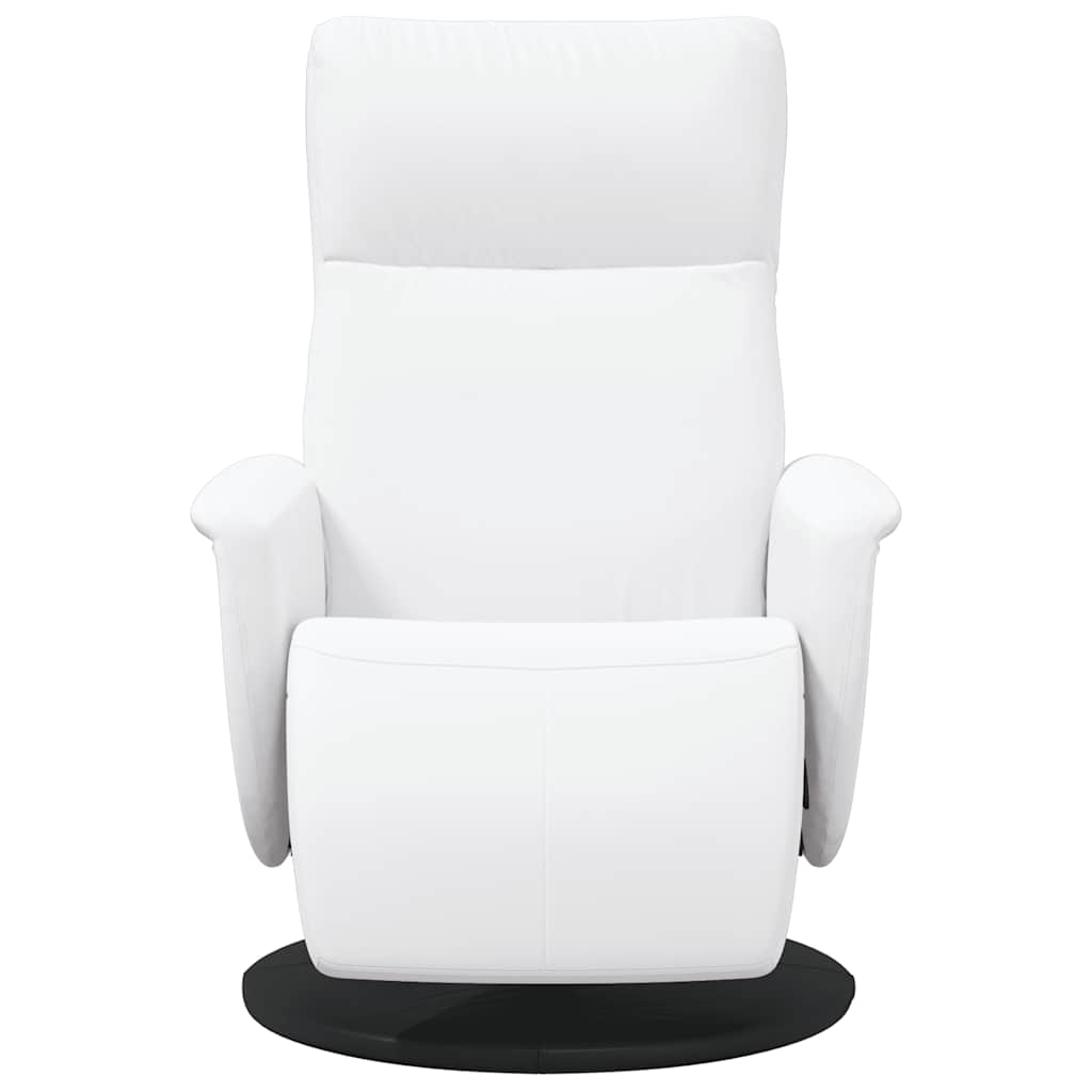 Fauteuil inclinable avec repose-pieds blanc similicuir - XIOS