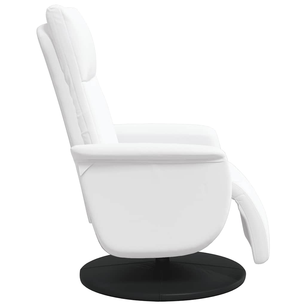 Fauteuil inclinable avec repose-pieds blanc similicuir - XIOS