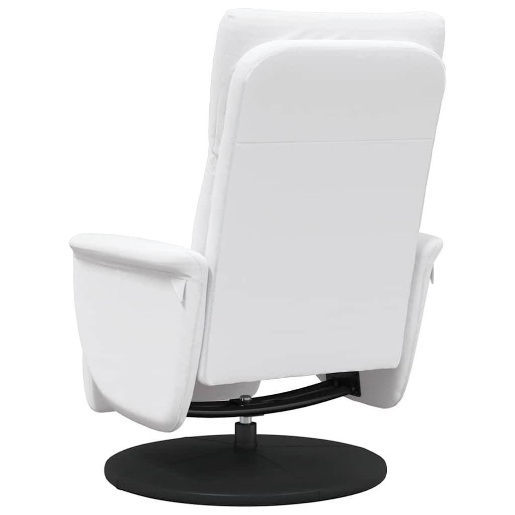 Fauteuil inclinable avec repose-pieds blanc similicuir - XIOS