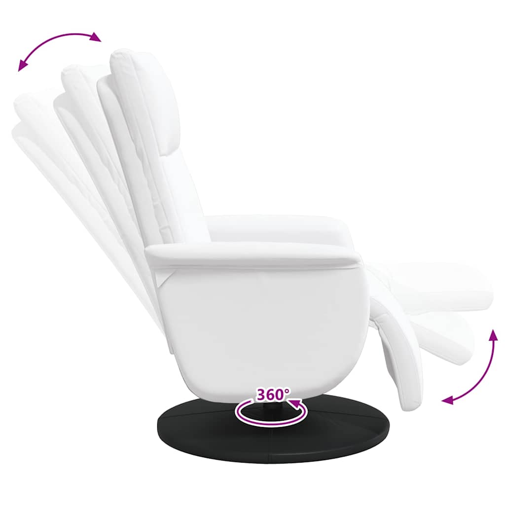 Fauteuil inclinable avec repose-pieds blanc similicuir - XIOS