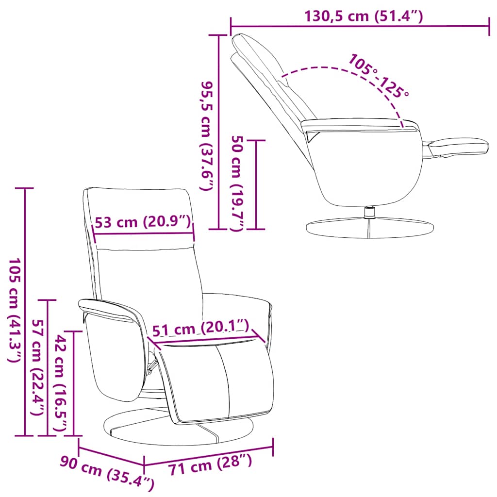Fauteuil inclinable avec repose-pieds blanc similicuir - XIOS