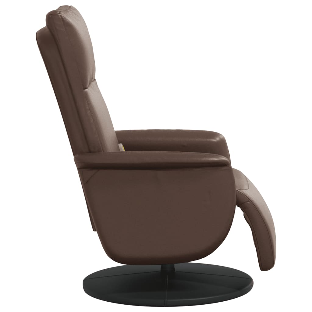 Fauteuil inclinable de massage repose-pieds marron similicuir