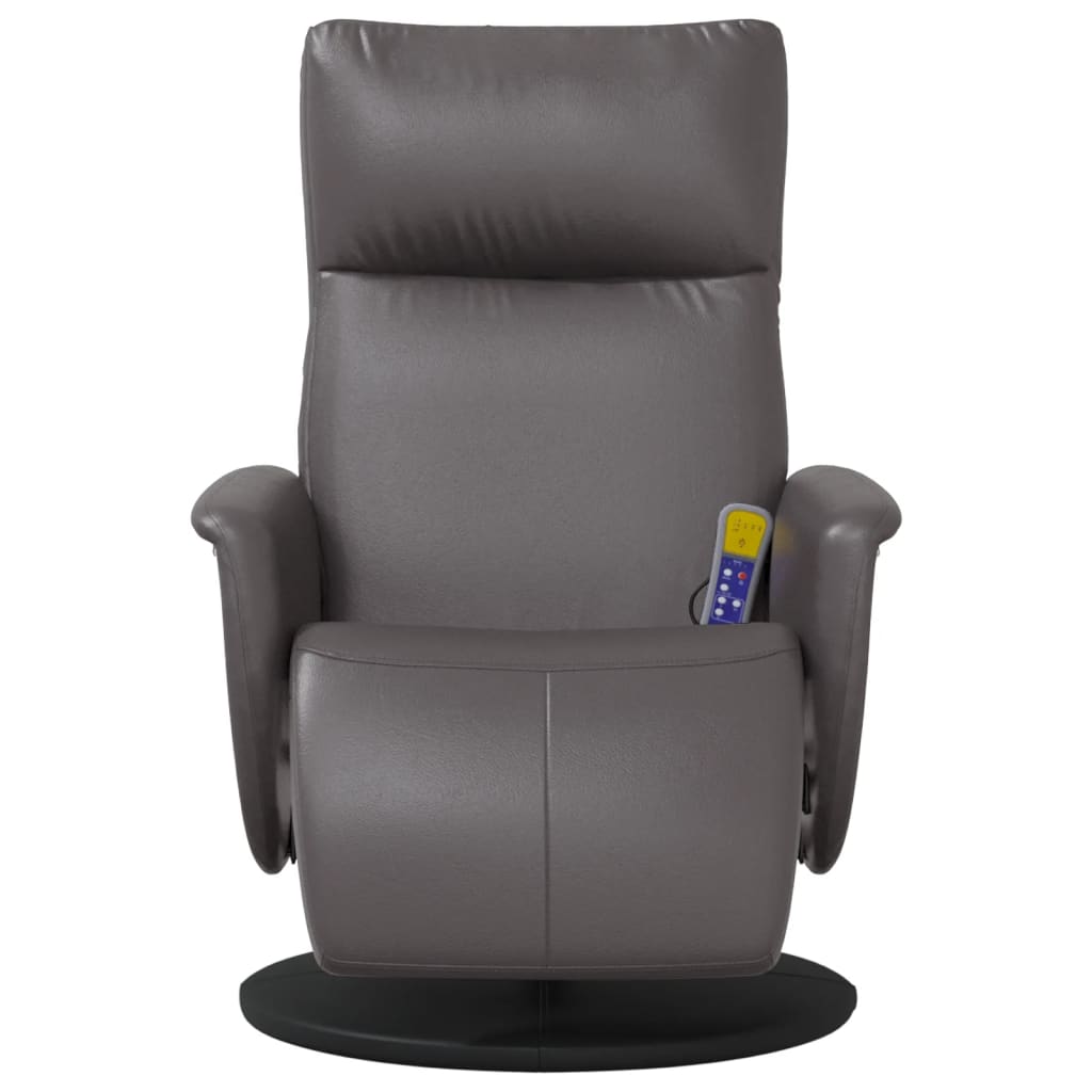 Fauteuil inclinable de massage repose-pieds gris similicuir - XIOS