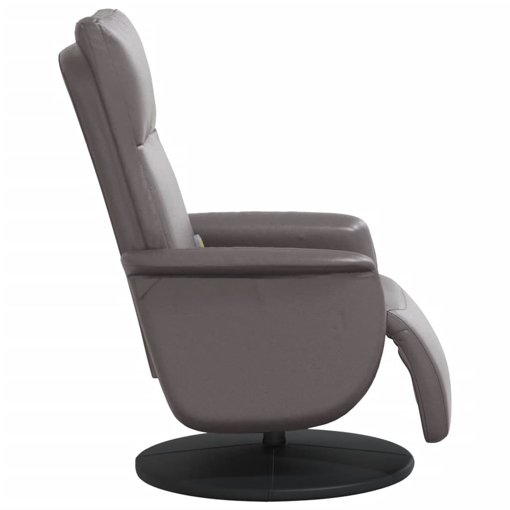 Fauteuil inclinable de massage repose-pieds gris similicuir - XIOS