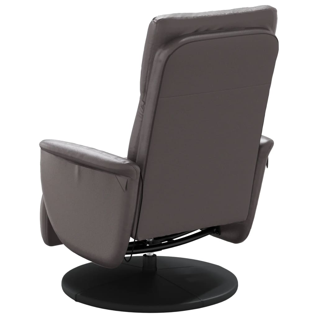 Fauteuil inclinable de massage repose-pieds gris similicuir - XIOS