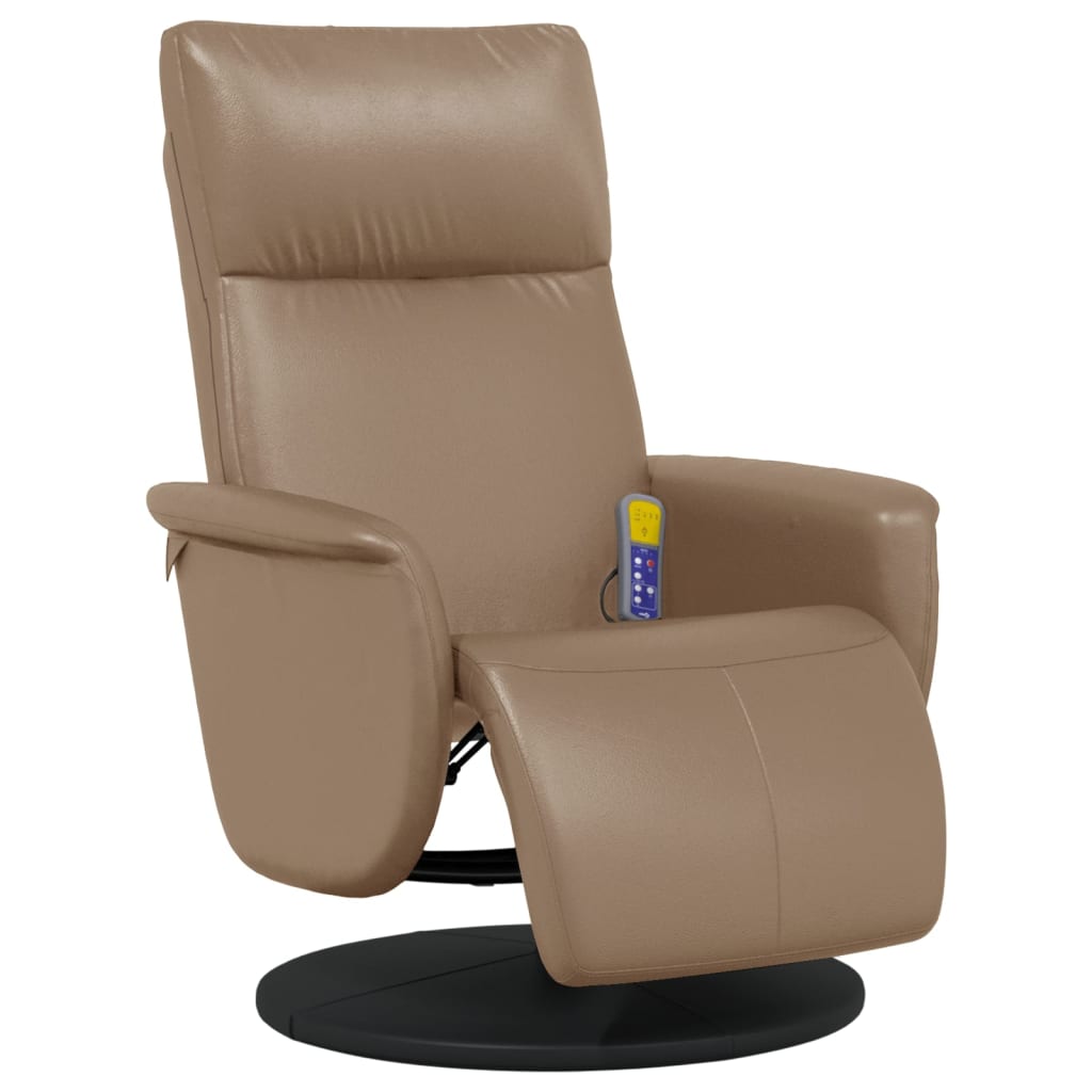 Fauteuil inclinable de massage repose-pieds cappuccino - XIOS