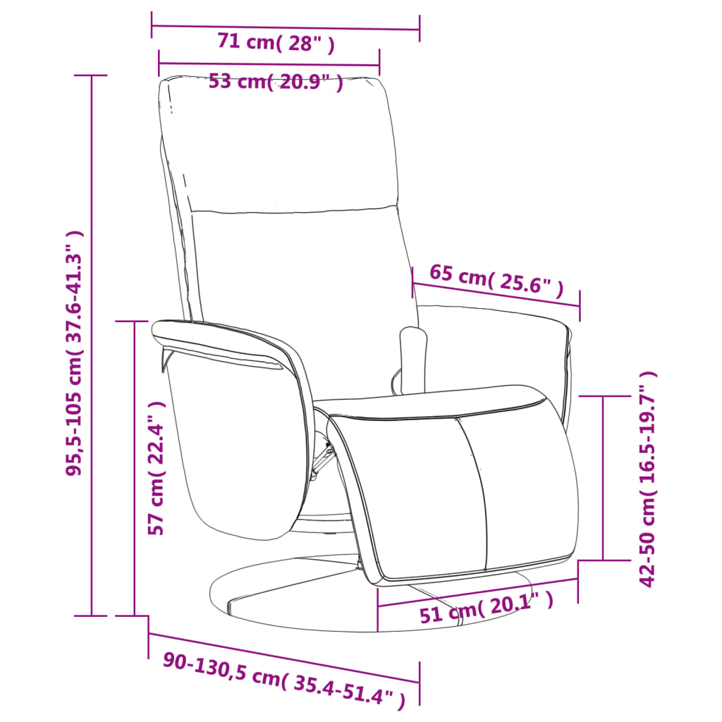 Fauteuil inclinable de massage repose-pieds cappuccino - XIOS