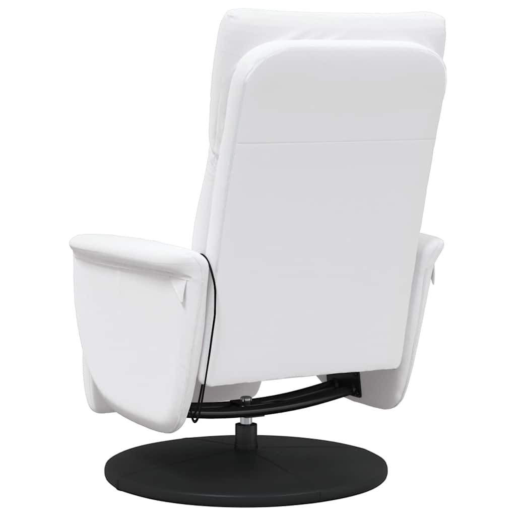 Fauteuil inclinable de massage repose-pieds blanc similicuir - XIOS