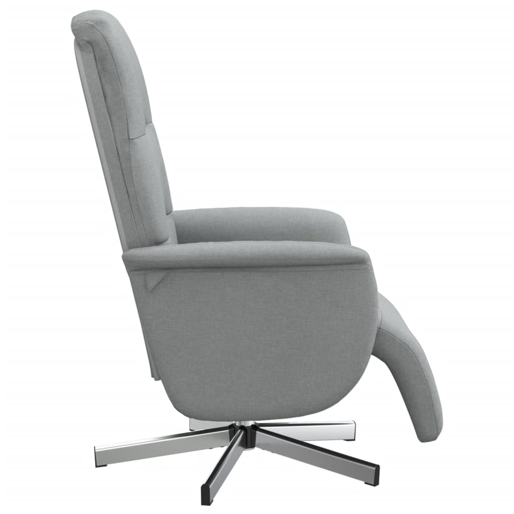 Fauteuil inclinable avec repose-pieds gris clair tissu