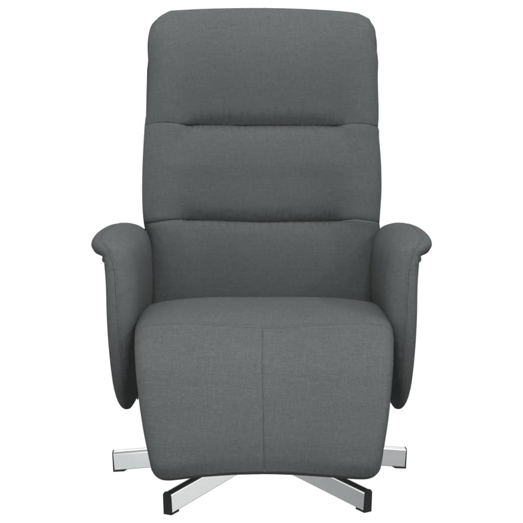 Fauteuil inclinable avec repose-pieds gris foncé tissu
