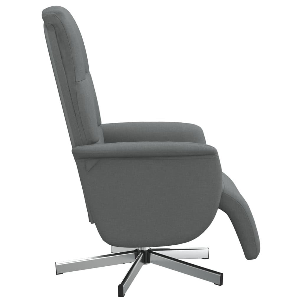 Fauteuil inclinable avec repose-pieds gris foncé tissu - XIOS