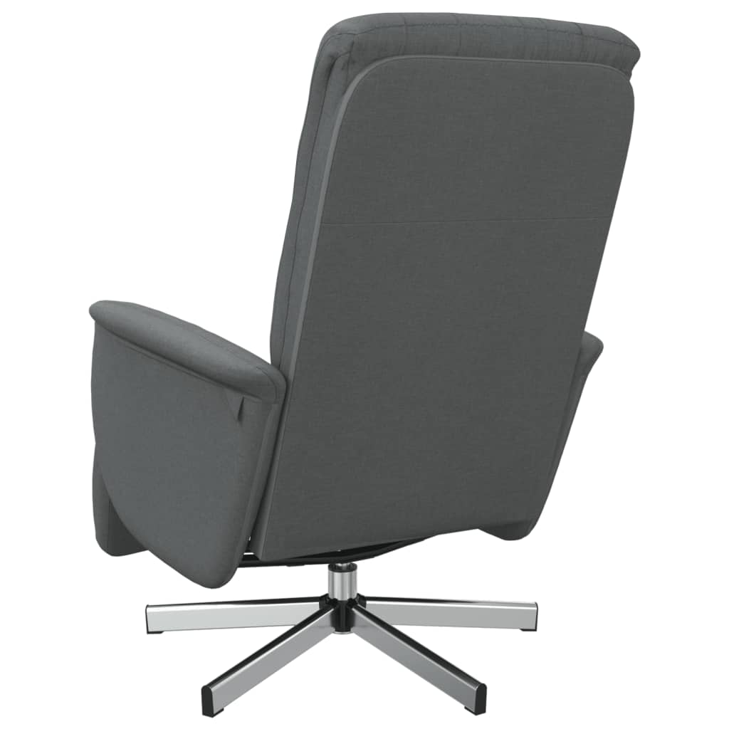 Fauteuil inclinable avec repose-pieds gris foncé tissu - XIOS