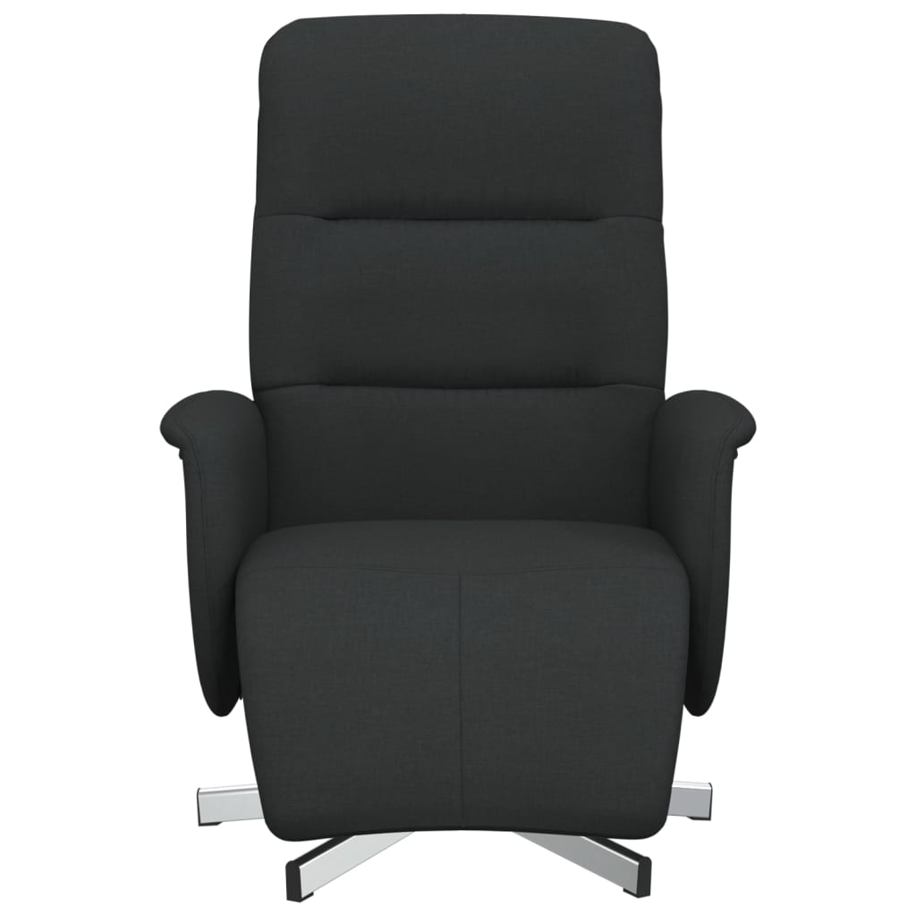 Fauteuil inclinable avec repose-pieds noir tissu - XIOS