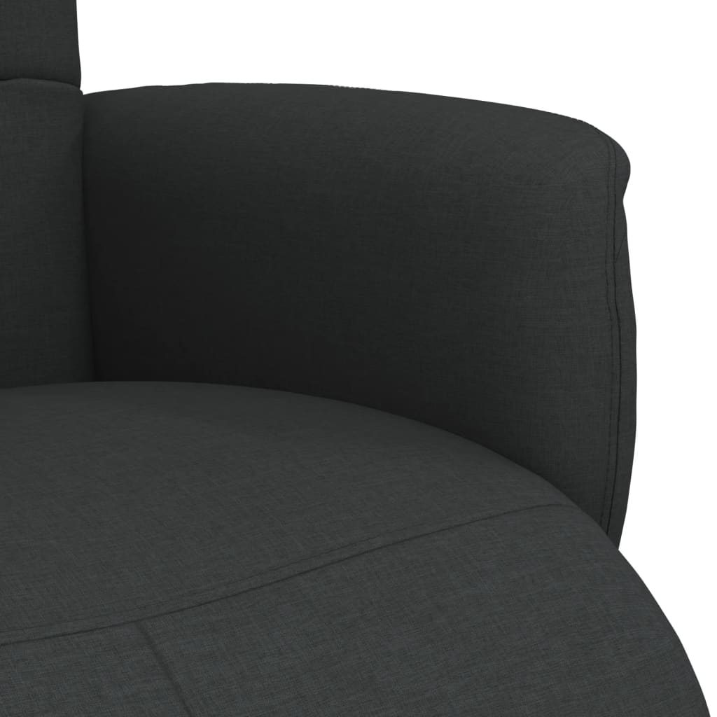 Fauteuil inclinable avec repose-pieds noir tissu - XIOS
