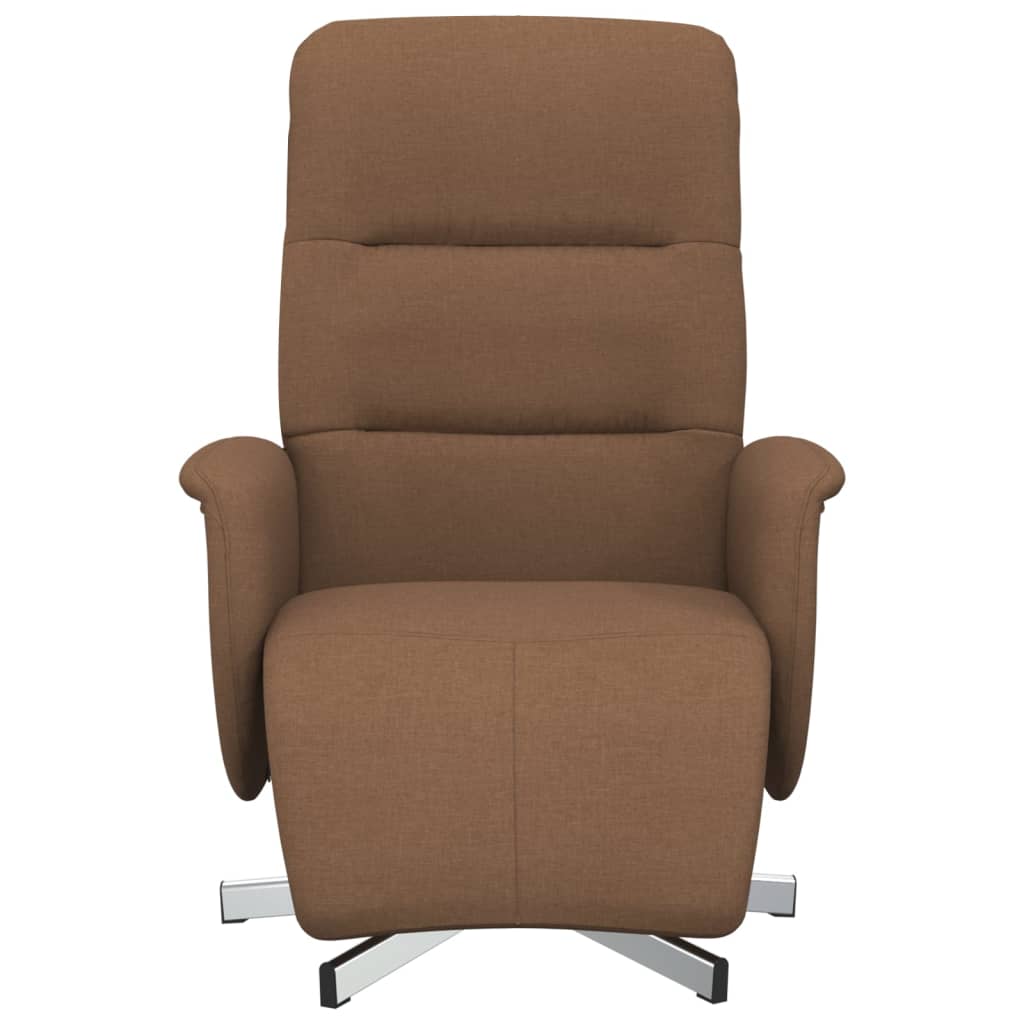 Fauteuil inclinable avec repose-pieds marron tissu