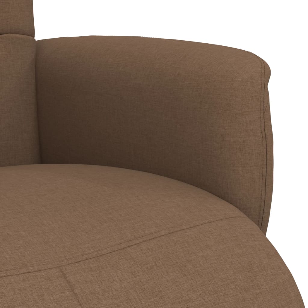 Fauteuil inclinable avec repose-pieds marron tissu - XIOS