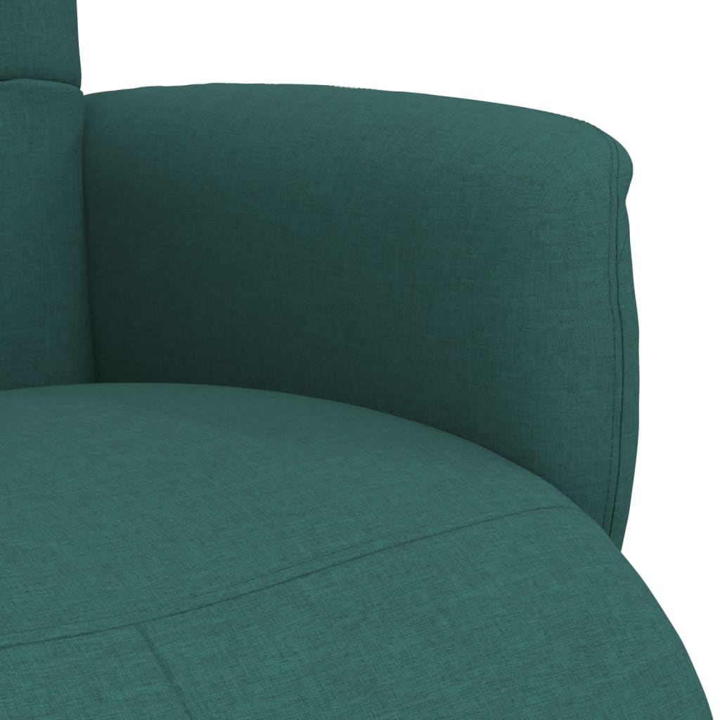 Fauteuil inclinable avec repose-pieds vert foncé tissu - XIOS