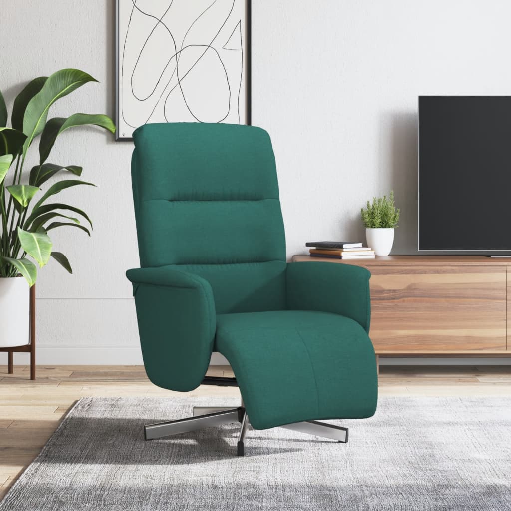 Fauteuil inclinable avec repose-pieds vert foncé tissu - XIOS