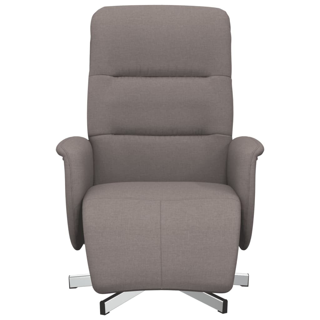 Fauteuil inclinable avec repose-pieds taupe tissu - XIOS