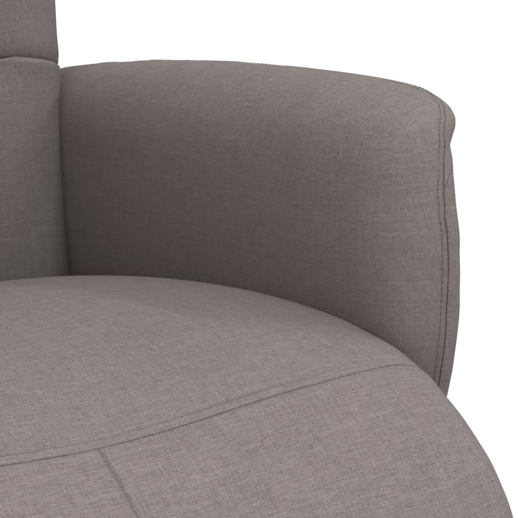 Fauteuil inclinable avec repose-pieds taupe tissu - XIOS