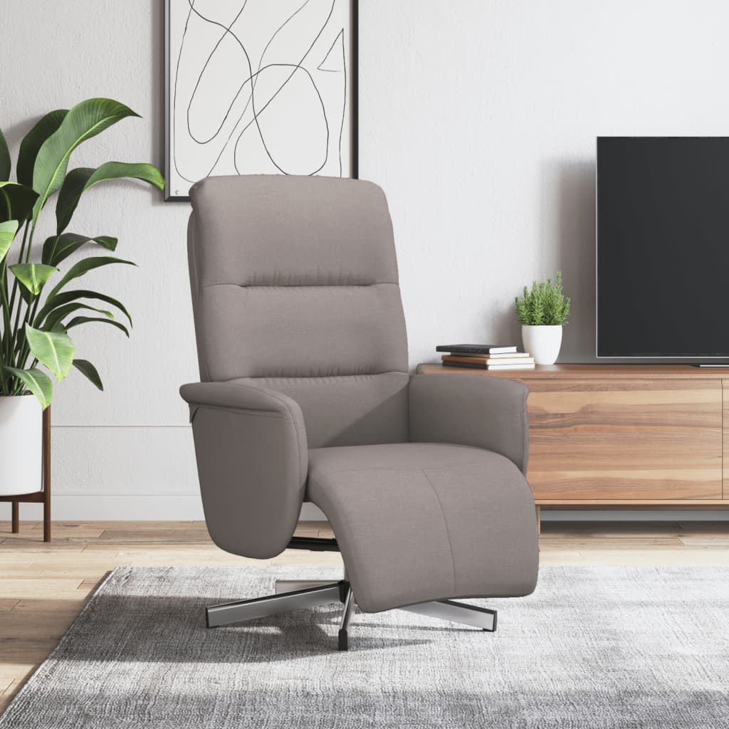 Fauteuil inclinable avec repose-pieds taupe tissu - XIOS