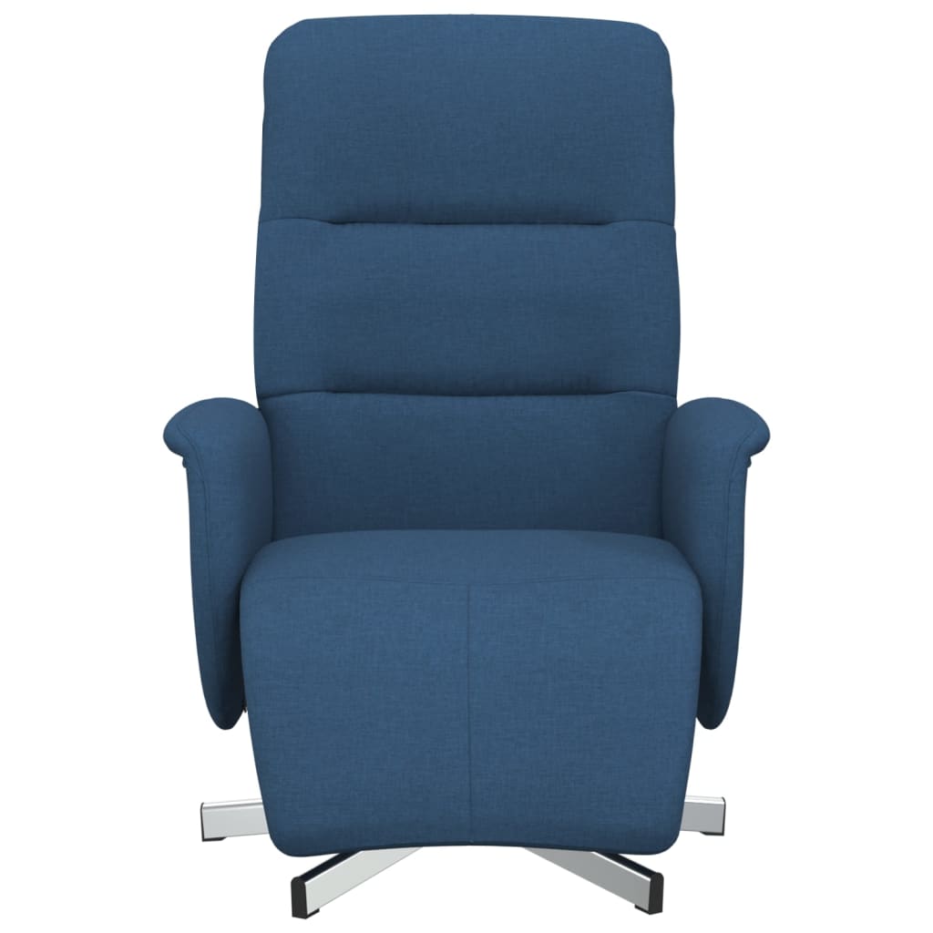 Fauteuil inclinable avec repose-pieds bleu tissu - XIOS