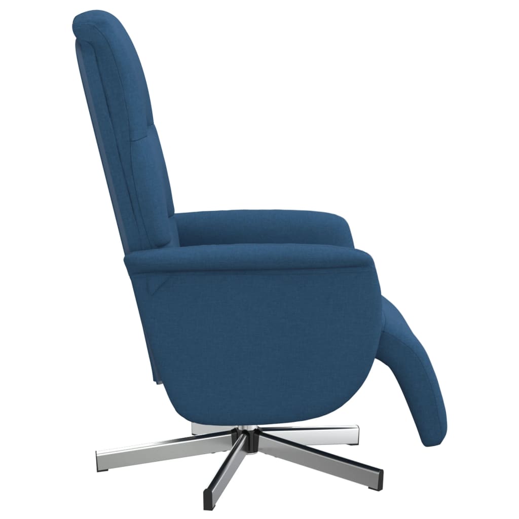 Fauteuil inclinable avec repose-pieds bleu tissu - XIOS