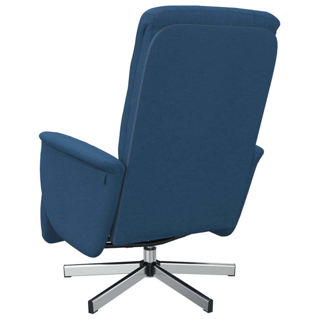 Fauteuil inclinable avec repose-pieds bleu tissu - XIOS